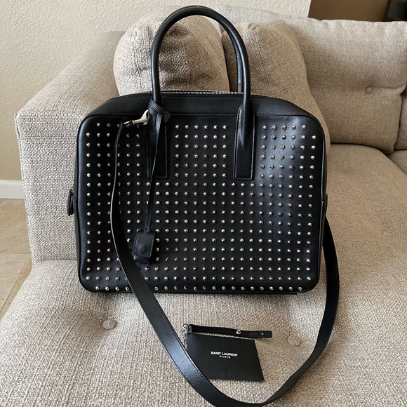 Saint Laurent YSL Sac Museum Black Studded Crossbody Bag NWT - Picture 14 of 16